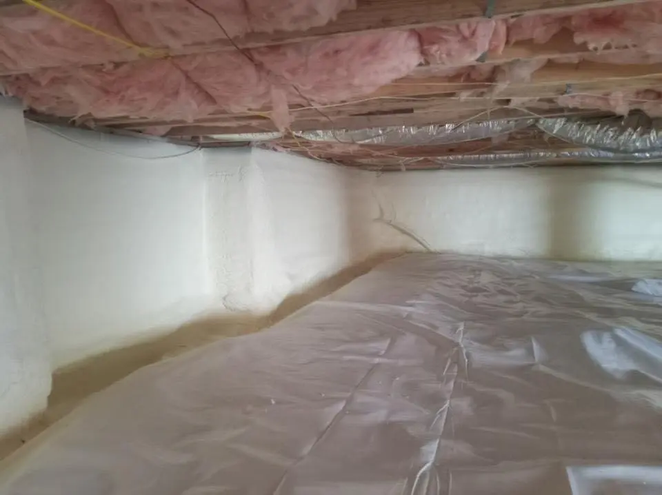 Crawl space encapsulation with closed-cell spray foam for Spray Foam Roofing in Angier